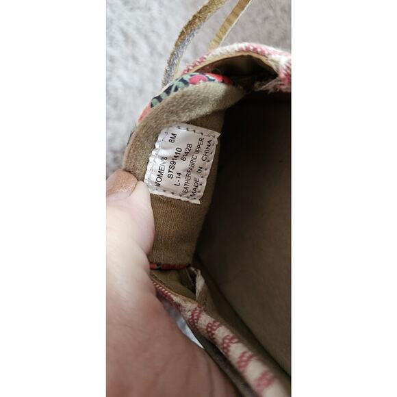 Sperry Top Sider Womens Size 8 Angelfish Tan Leather Floral Boat Shoes - Picture 5 of 5